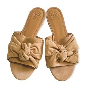 Tory Burch Annabelle Bow Flat Slide Sandal in Blush